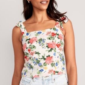 NWT Old Navy Fitted Tie-Shoulder Cropped Dobby
Corset Cami Top, Sz Small